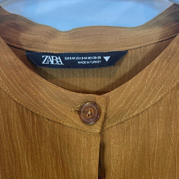 Zara Simple Brown Shirt Dress S/M - Picture 4 of 6